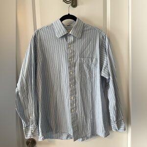 Michael Michael Kors Blue White Stripe Dress Shirt 16.5 34/35